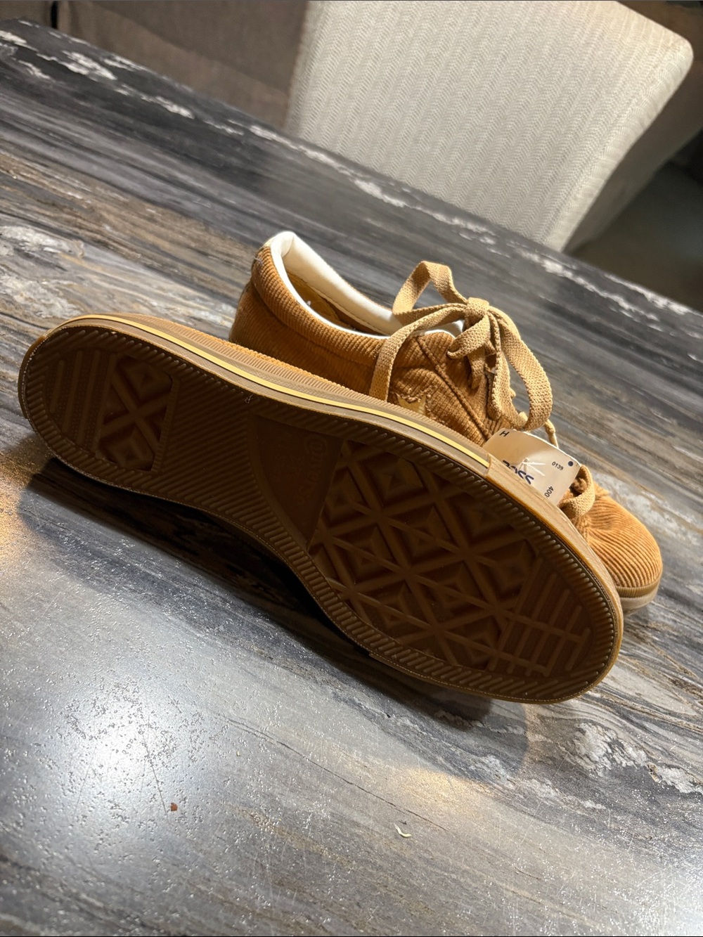 Women’s Corduroy Star Lace-Up Sneakers in Tan - Picture 2 of 2